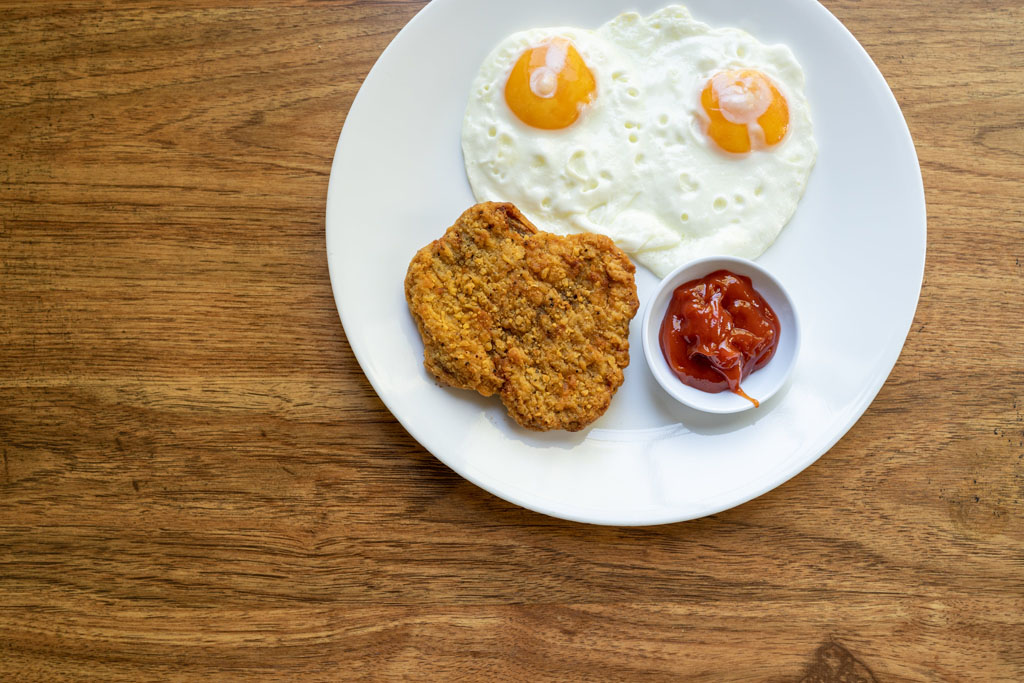 Tyson Country Fried Steak with eggs