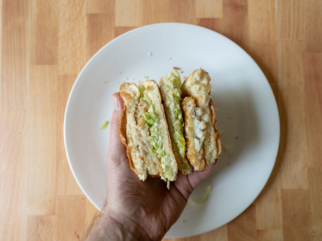 Gorton's Fish Sandwich cooked close up