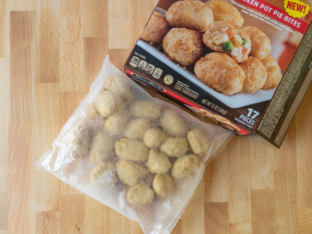 Stouffer's Chicken Pot Pie Bites inside box