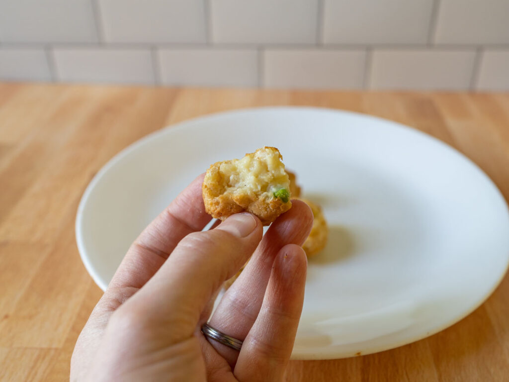 Stouffer's Chicken Pot Pie Bites air fried interior 3