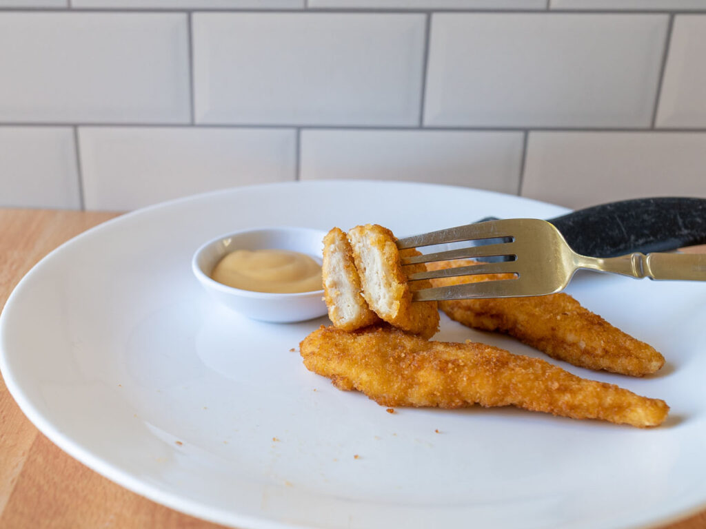 Air fried Perdue Chicken Breast Tenders interior