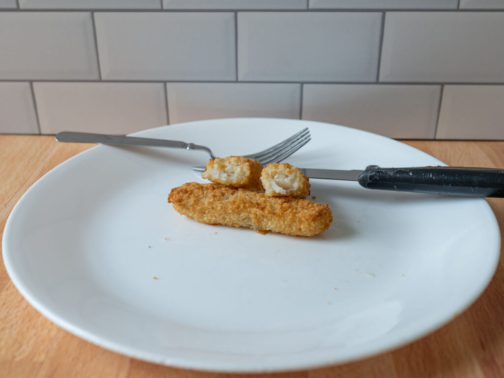 Gorton’s Cod Fish Sticks cooked interior