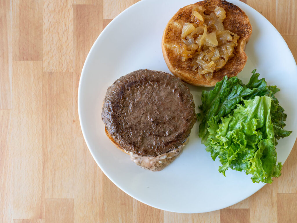 Durham Ranch Ground Wagyu Beef Patties cooked