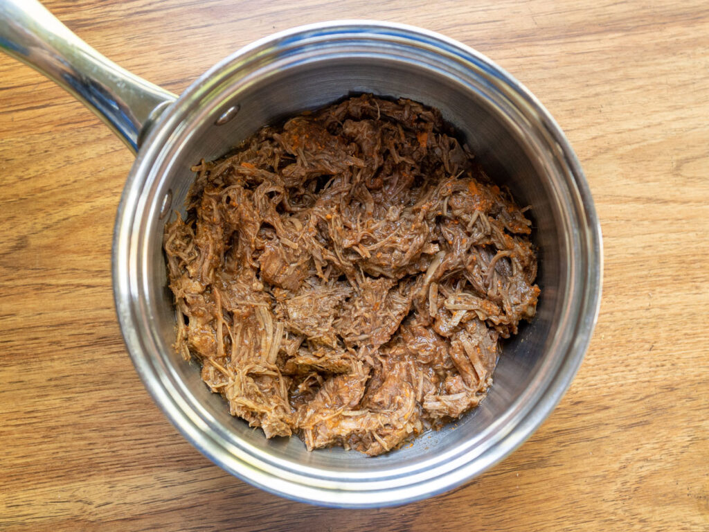 Del Real Barbacoa uncooked in pan