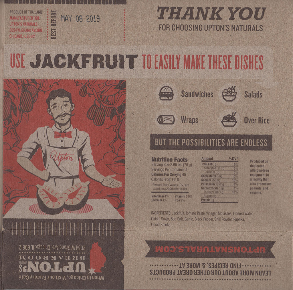 Upton's Naturals BBQ Jackfruit back