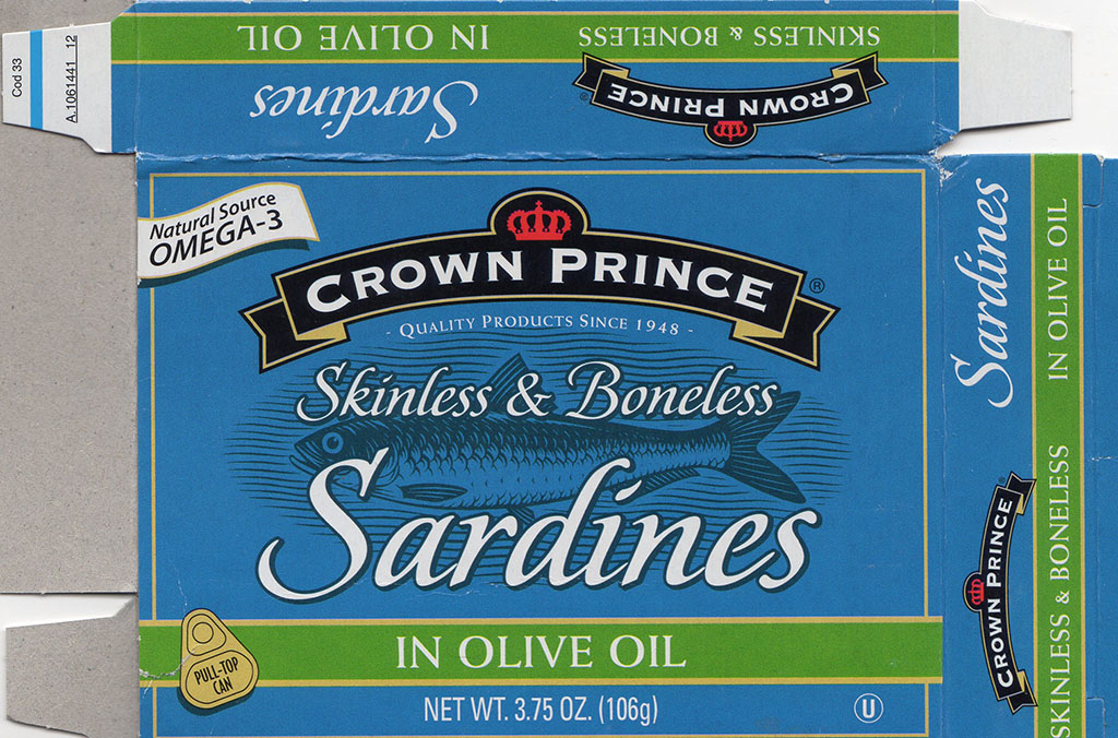 Crown Prince Skinless And Boneless Sardines package front