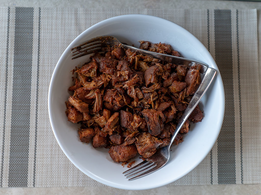 Quick pulled pork cooked