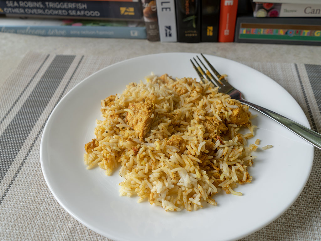 Sukhi's Chicken Biryani cooked and plated