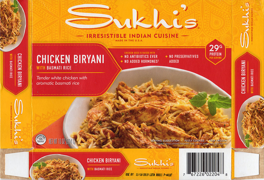 Sukhi's Chicken Biryani package front