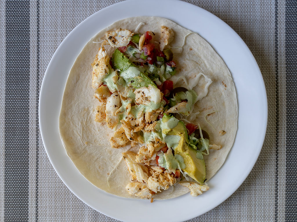 Sam's Choice Wild Caught Alaskan Halibut fish taco