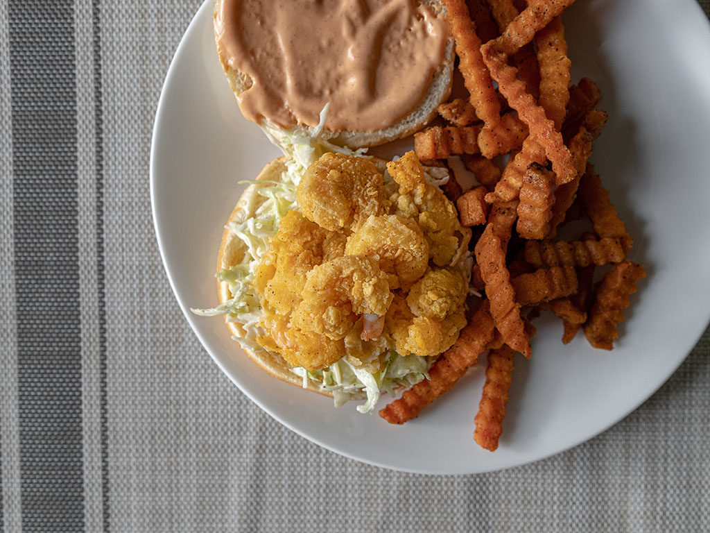 Whole Catch Shrimp Poppers on bun